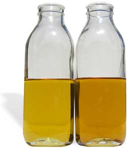 bottle of light and dark peanut oil