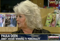 still shot from clip of Paula Deen deep-frying turkey with peanut oil